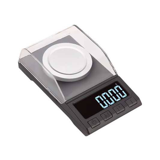 Digital precision scale on a white background.